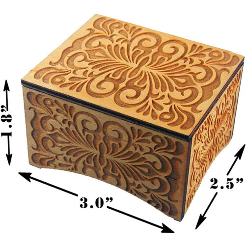 Floral Pattern Music Box Dimensions